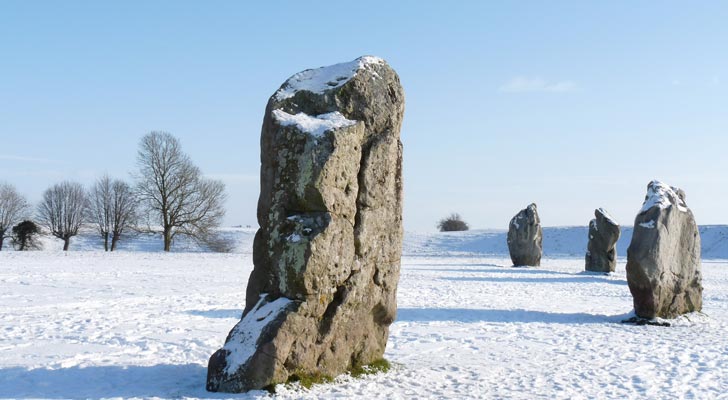 Avebury Rings in the snow - a photograph taken by John